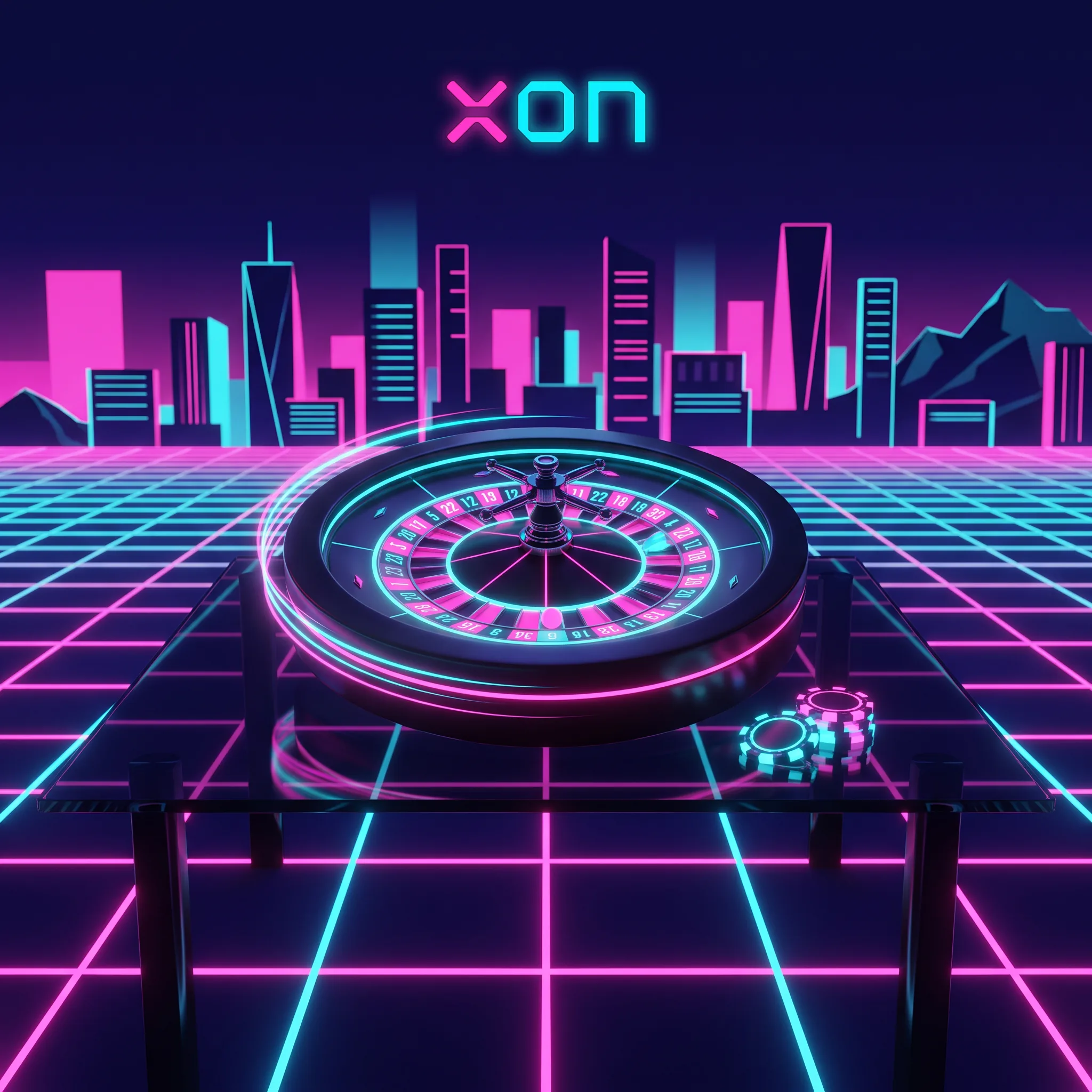 Xon Bet neon live casino illustration